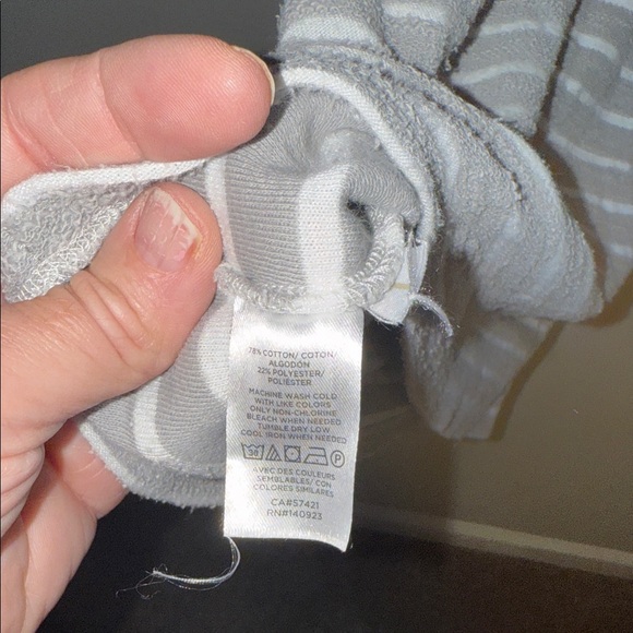 LOFT Gray and White Knit Textured Dress with Nautical Buttons - Large. B4 - Picture 6 of 6